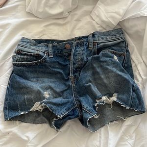 dark wash jean shorts